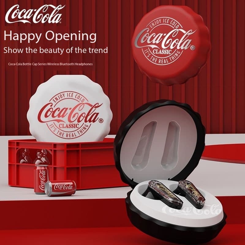 Coca-Cola T13 Bottle Cap Bluetooth Earphones Semi-In-Ear Wireless 360° Stereo Surround Sound Headphones Wholesale
