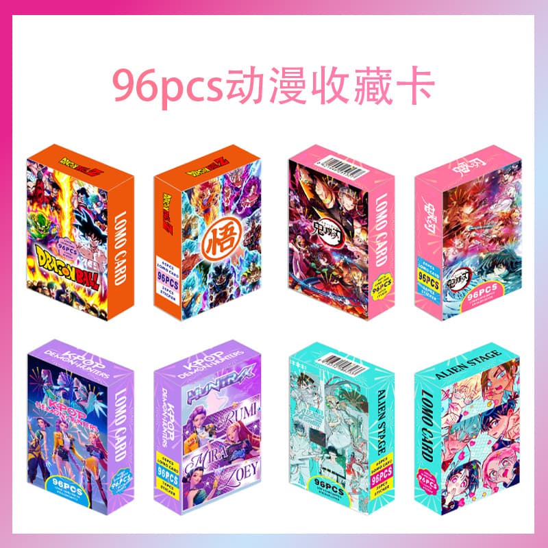 96Pcs Anime Two-Dimensional Small Cards, Popular Cross-Border Merchandise, Various Game-Related Small Cards, Lomo Cards, Stickers in Stock