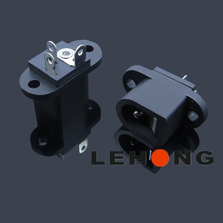 DC-016-20D type black base semi-copper/flame retardant high temperature resistant eco-friendly/DC power socket/direct current DC socket