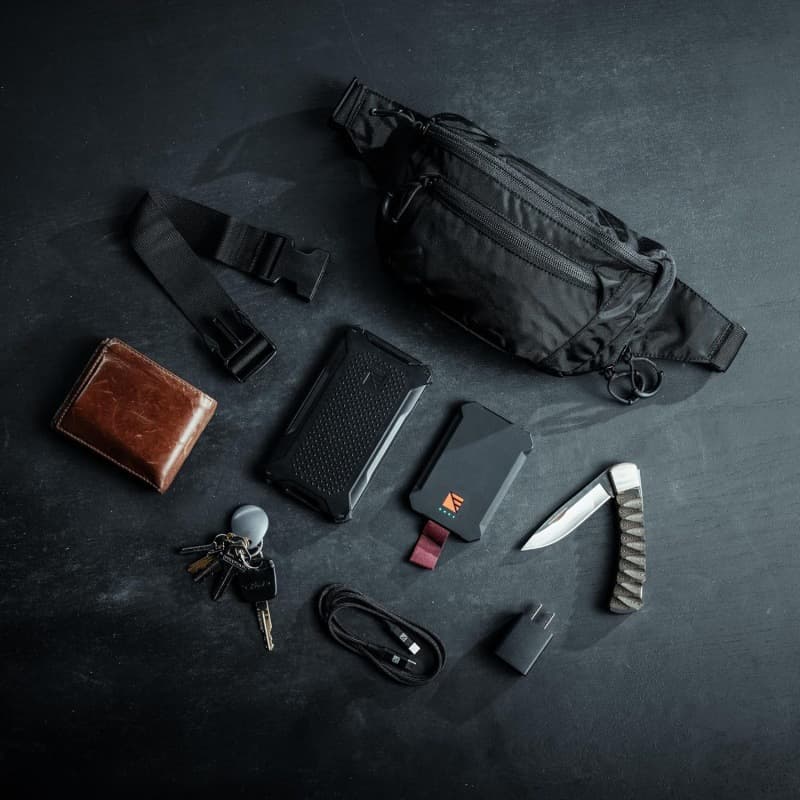 Men's Multi-Function Double-Layer Portable Tactical Waist Pack Nylon Waterproof Adjustable Belt Large Capacity Hiking Waist Bag