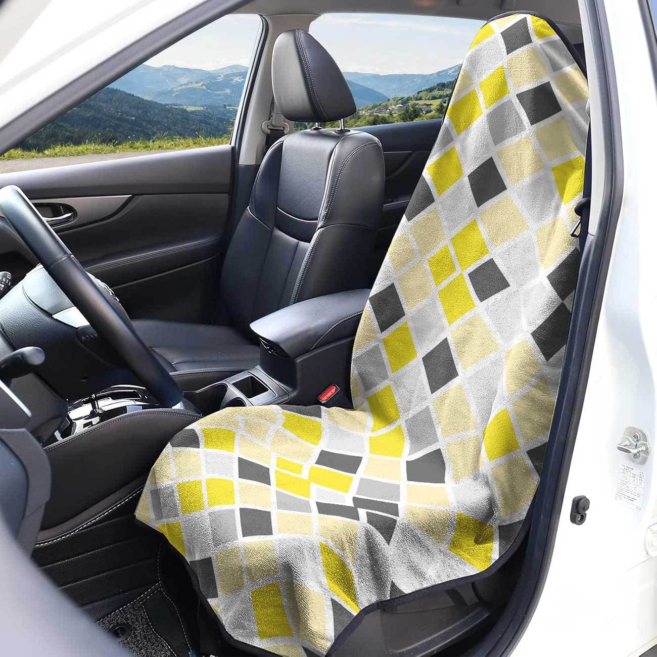 Geometric Seat Towel Cover Front Seat Protector for Gym and Exercise, All-Season Universal Car Fit