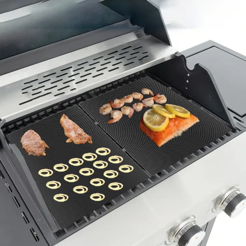 Non-Stick BBQ Grill Mat Teflon High Temperature Resistant Oven Liner Paper 34x24cm