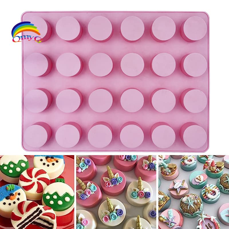 Cylindrical Soap Candle Mold Chocolate Diameter 4cm Cake Mold Baking Tool 24-Cavity Round Cake Mold