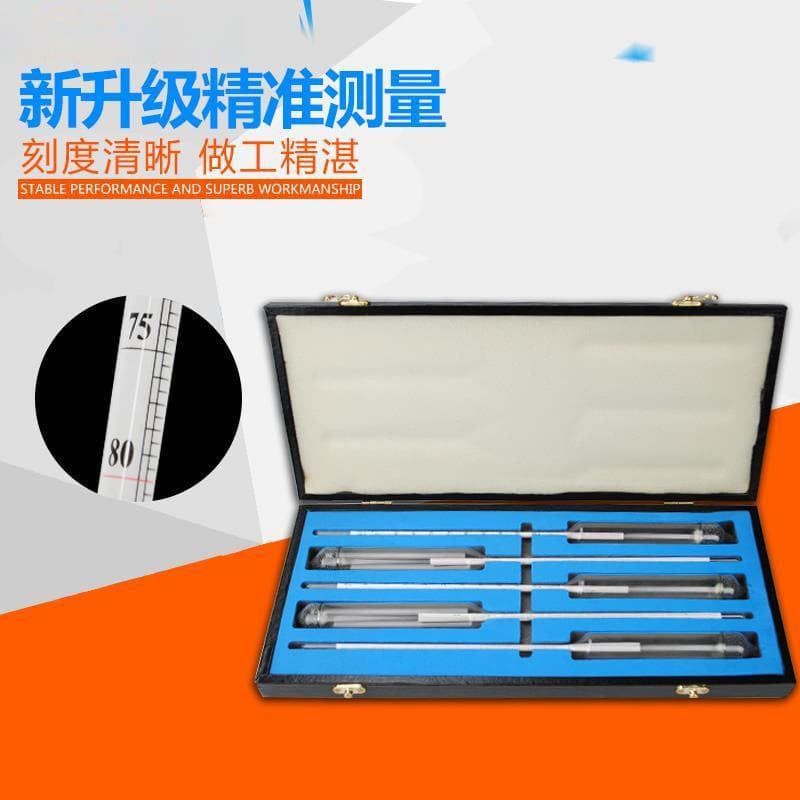 Petroleum Density Meter Oil Hydrometer Diesel Density Meter Gasoline Density Meter Glass Hydrometer 5-Piece Set