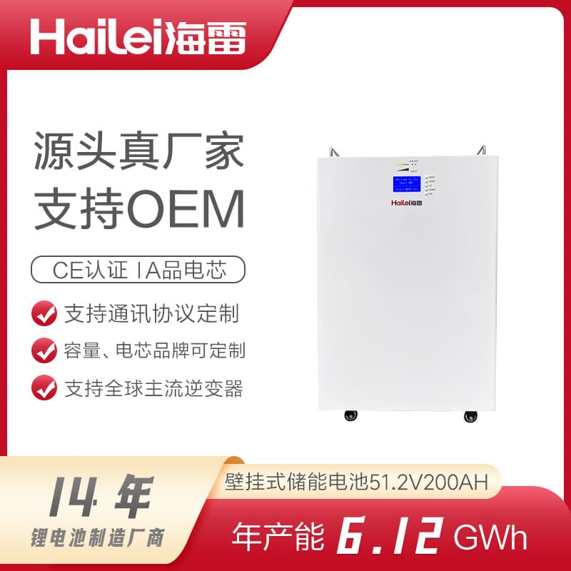Wall-mounted Energy Storage Battery Solar Photovoltaic Power Generation LiFePO4 51.2V 100Ah Home Household Energy Storage Battery