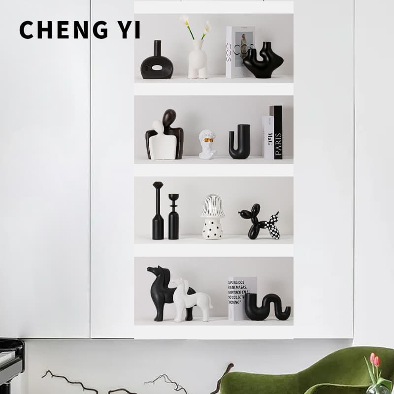 Chengyi soft furnishing home high-end art ornaments living room high-end modern abstract light luxury dining room wine cabinet decorations