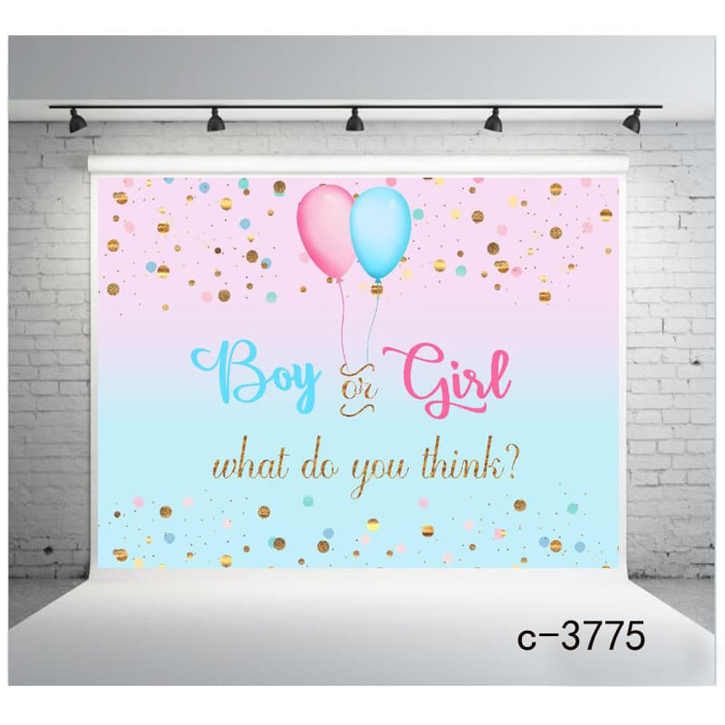 Cross-border Baby Birthday Gender Reveal Balloon Photography Backdrop Fabric Party Prop Wholesale 5x3ft
