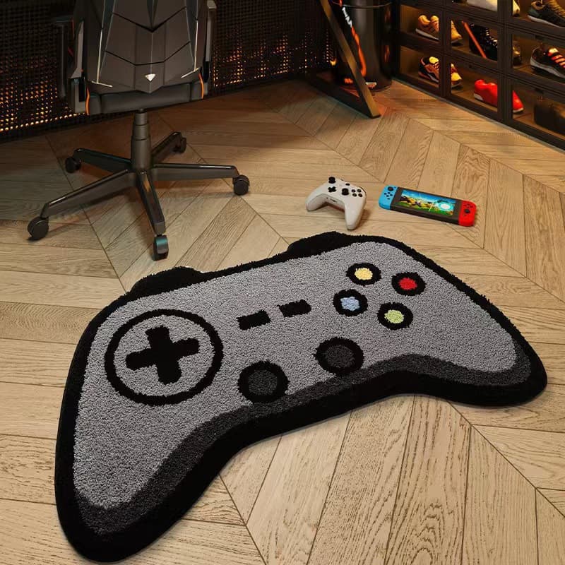 Creative game console handle imitation cashmere carpet home e-sports room stain-resistant floor mat bedroom non-slip sofa bedside blanket