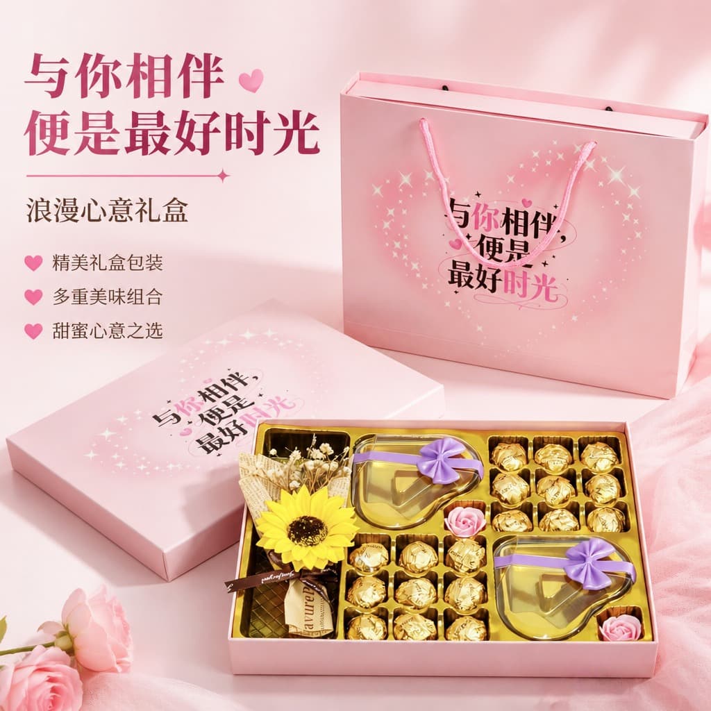 Chocolate Gift Box 48 Grid Valentine's Day Creative Gift Packaging Box Empty Box for Girlfriend Birthday Gift Party Favor