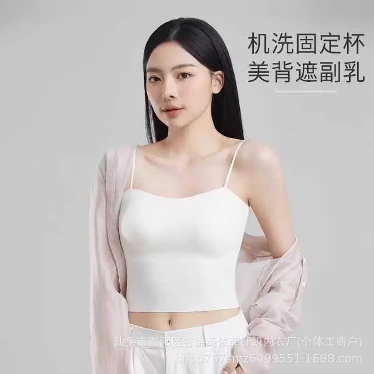 Camisole vest wraps breasts, seamless and beautiful back underwear for women, spaghetti straps, inner bra, anti-sagging underwear, women's manufacturer