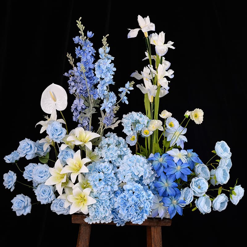 Blue Artificial Flowers for Weddings, Celebrations, Halls, and Home Decor – Faux Roses, Fake Plastic Flowers Wholesale