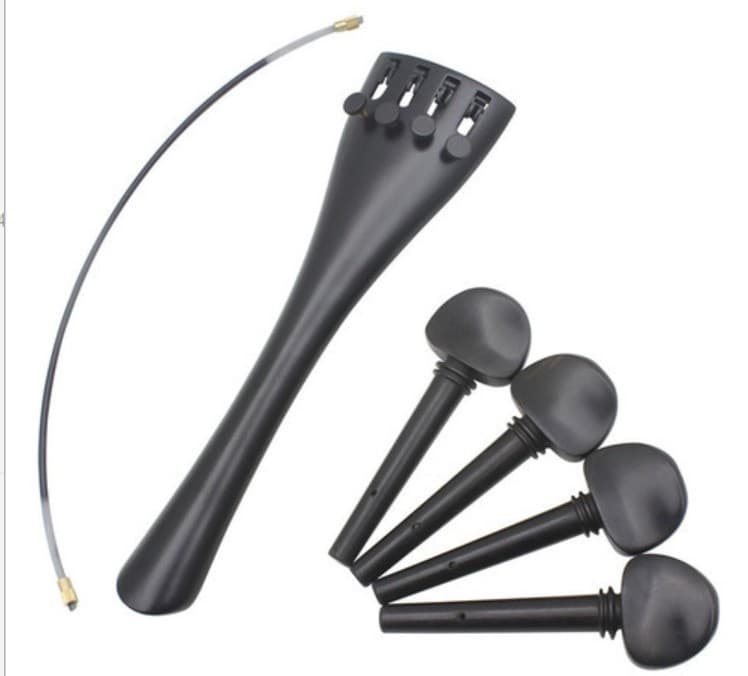 4/4 cello 3-piece set aluminum alloy cable plate + nylon tail rope + 4 ebony knobs violin accessories