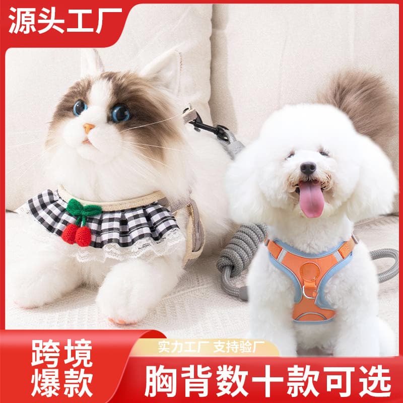 Cat Leash Pet Harness Dog Walking Rope Bite-Proof Vest Harness Small Dog Rope Cute Cat