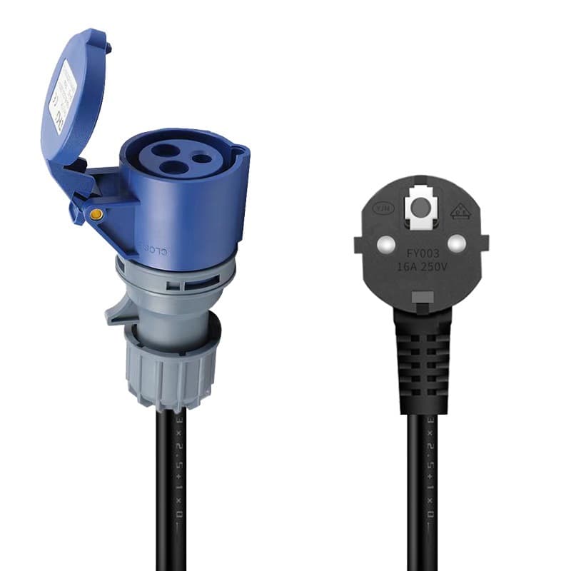 EU Plug to CEE Power Socket Adapter for Electric Vehicles, 32A Single-Phase 7kW Charger/Charging Pile