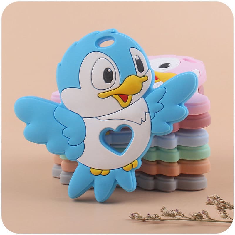 Food-Grade Baby Silicone Teether Cartoon Chew Toy Infant Teething Stick Anti-Finger-Sucking Training Teether