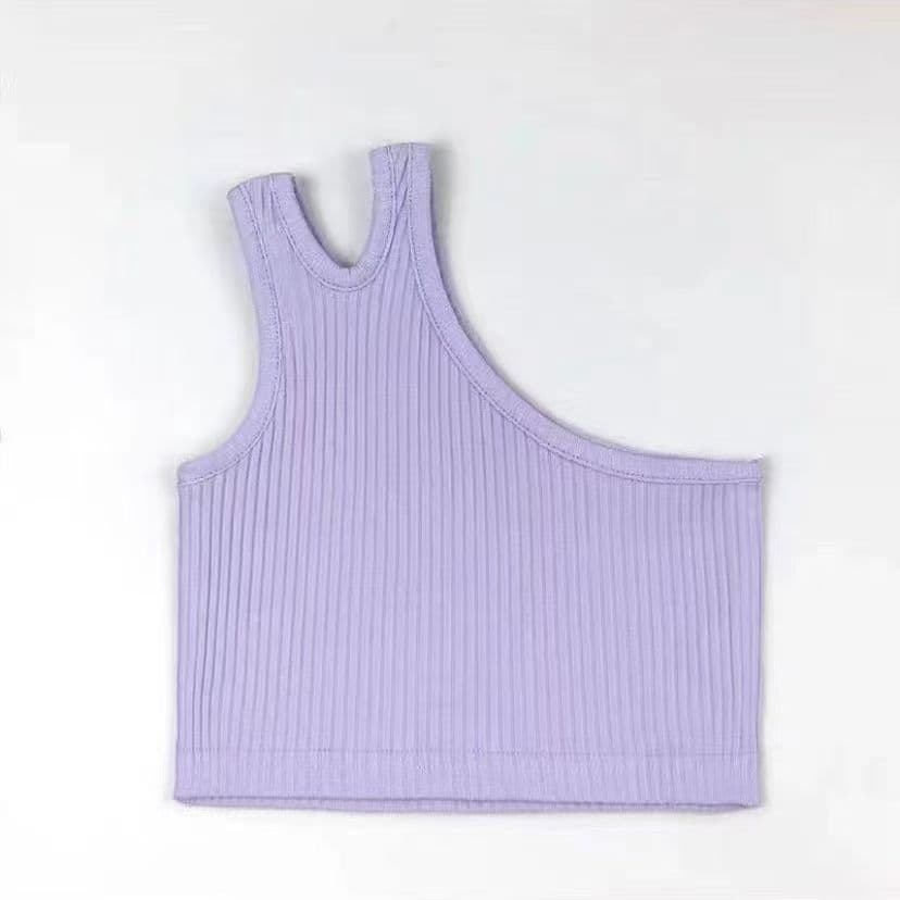 Girls Summer Korean Style Black Off-Shoulder Vest Top, New Fashionable Baby Girl Sleeveless Camisole Tube Top