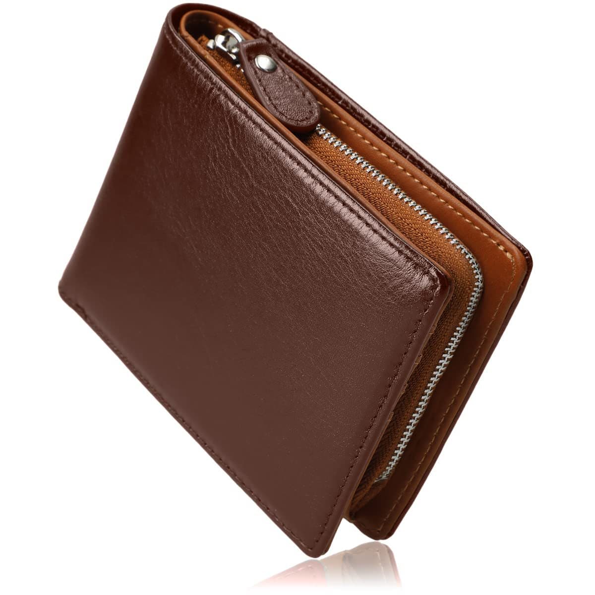 Japanese RFID Anti-Theft Wallet, Large Capacity, Multiple Card Slots, Zipper Coin Pocket, Short Bifold Men's Wallet