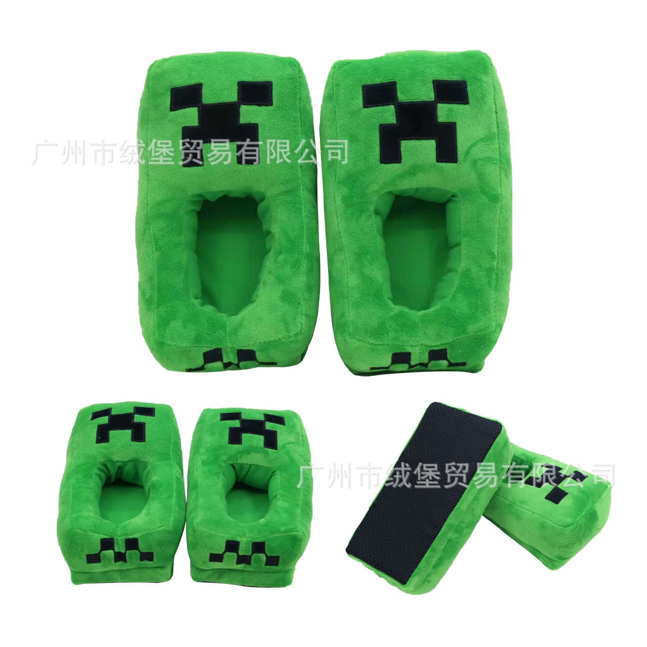 2026 Autumn/Winter New Cartoon Game Creeper Slippers, Home Warm Cotton Shoes for Kids, Parent-Child Indoor Footwear