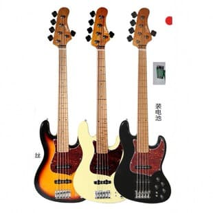 5-String Jazz Electric Bass Guitar for Beginners, Rock Performance, Easy to Learn