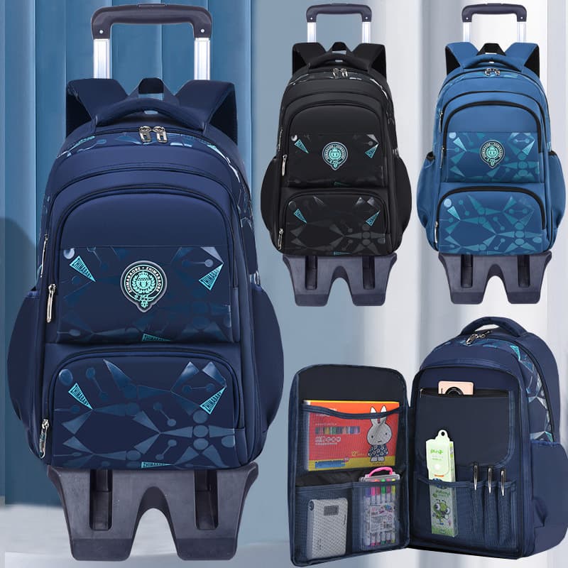 Elementary school student trolley school bag Korean style casual children's backpack 2-6th grade side refrigerator style student climbing hand bag