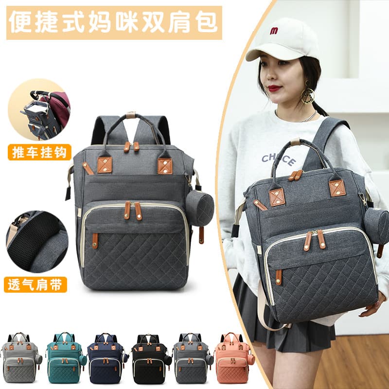 Cross-border Oxford Cloth Mummy Backpack Insulated Milk Storage Bag Multifunctional Baby Travel Prep Bag Large Capacity
