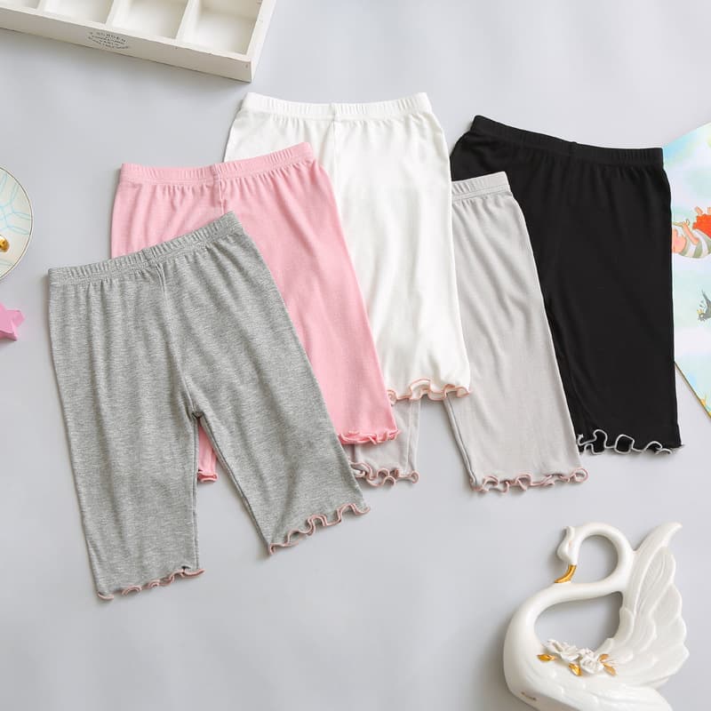 Kids Modal Leggings Girls 5-Point Pants Summer Thin Baby Leggings Solid Color Mid-Length Shorts Outdoor Wear