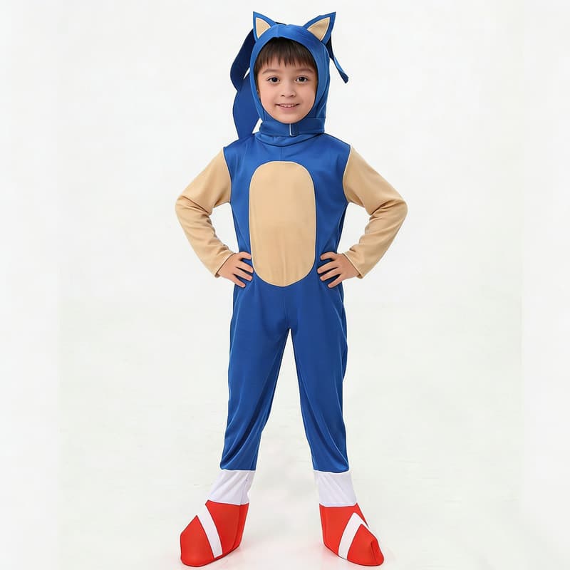Hedgehog Blue Sonic Costume Super Sonic Performance Costume Children's Halloween Costume