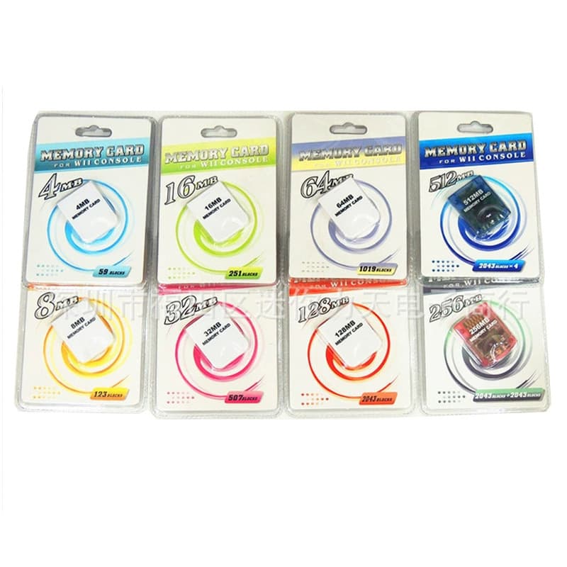 WII Memory Card WII Game Card WII 8M/16M/32M/64M/128MB Memory Card WII Storage Card