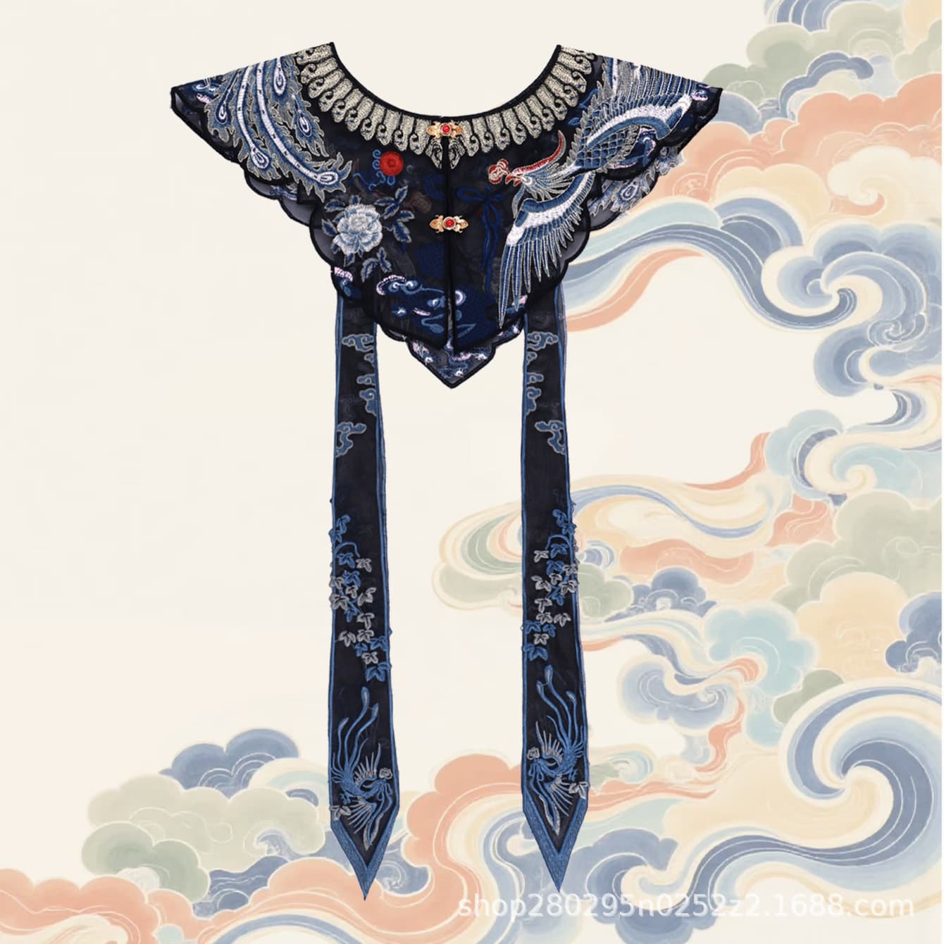 New style "Fu Yao" original Ming-style Hanfu women's daily stand-up collar shirt heavy-duty embroidery cloud collar horse-face skirt autumn and winter style