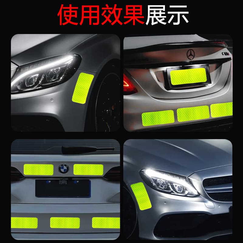 Car Reflective Sticker Decal for Electric Vehicles, Motorcycles, Night Warning for Trucks, Fluorescent Body Sticker