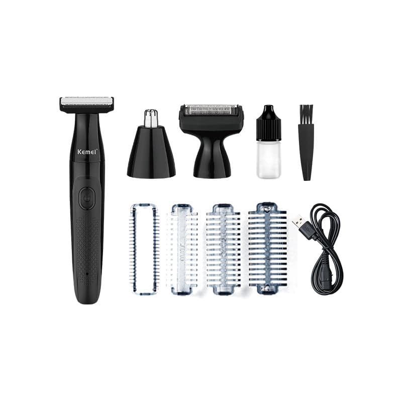Kemei KM-114 Electric Shaver Nose Hair Trimmer Washable Multi-Function USB Men's Grooming Razor