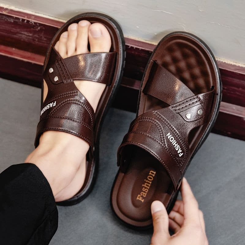 Outdoor Thick-Soled Men's Sandals Waterproof Wear-Resistant Soft Non-Slip Beach 2026 Summer New Two-Way Men's Slide Sandals