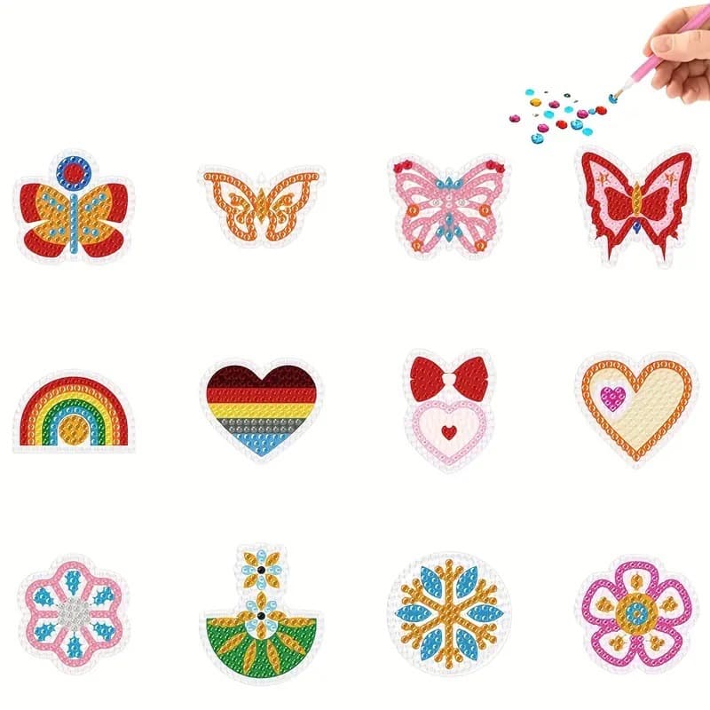 Creative Diamond Painting Earrings, Handmade DIY Diamond Sticker Earrings, Cross-Border 5D Diamond Painting Earrings, Available for Wholesale