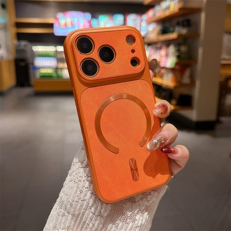 Compatible with iPhone 17 Pro Max Magnetic Phone Case, Apple 16 Pro Denim Texture Drop-Resistant Protective Cover