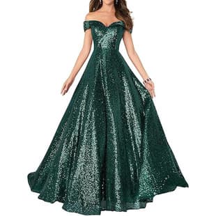 Amazon Export Formal Dress 2026 Off-Shoulder Prom Evening Gown Women Long Sparkle Hand-Sequined Official Dress