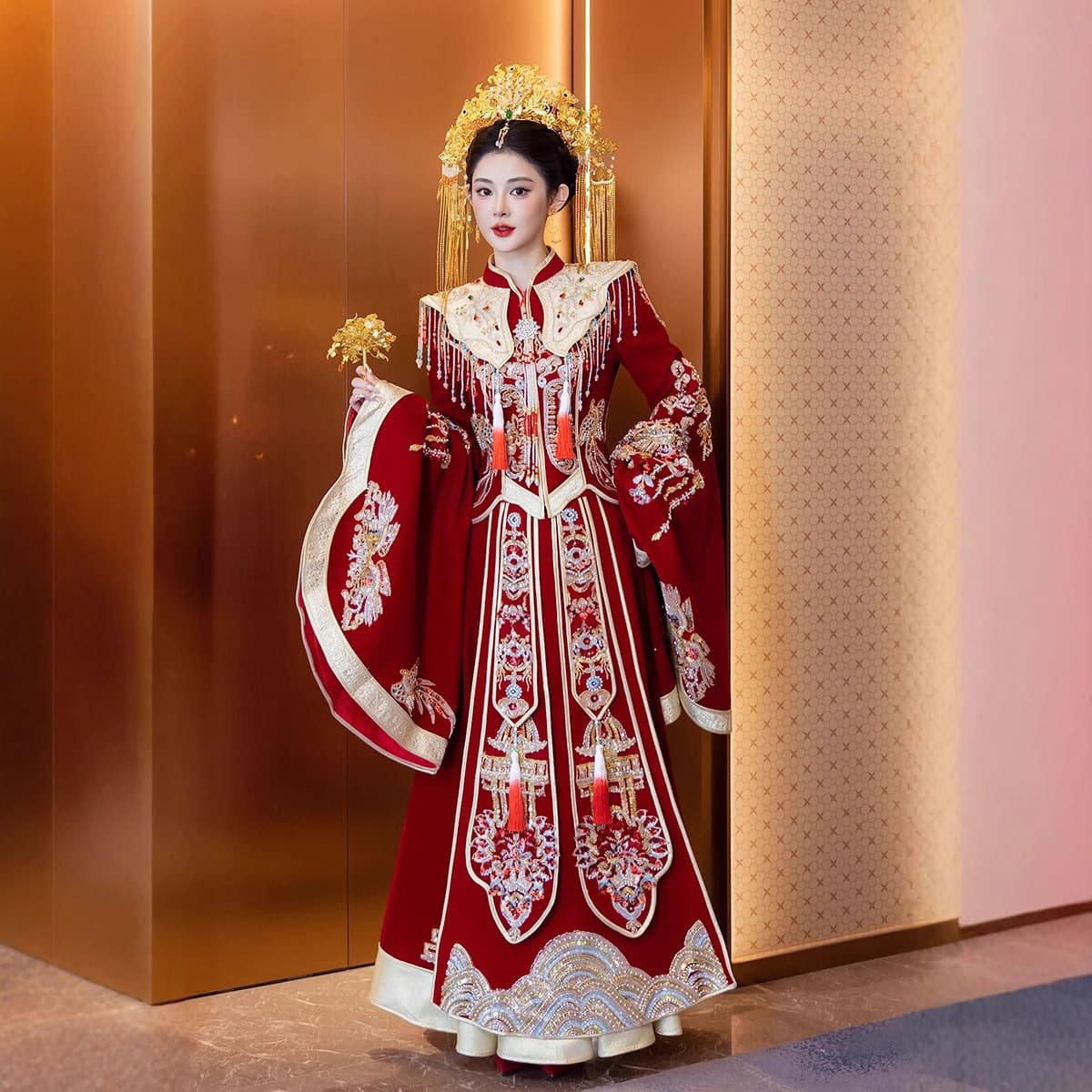 2025 Autumn New Style Xiuhe Dress, Heavy-duty Phoenix Crown and Embroidered Robe, Bridal Xiuhe Dress, Wedding Gown, Chinese Hanfu, Slimming