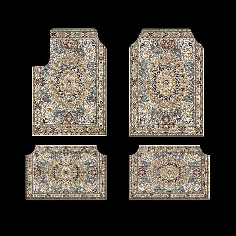 Cross-border TEMU Dropshipping Bohemian Style Car Floor Mats, Dirt-Resistant, Durable, Easy to Clean, 4-Piece Set, In Stock
