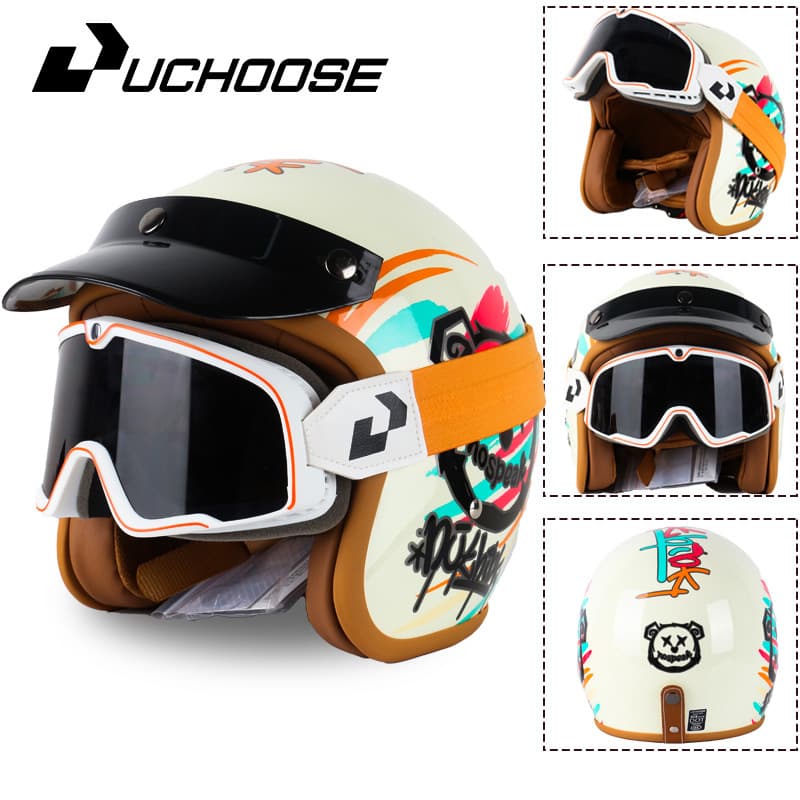 Three-Quarter Helmet Motorcycle Half Helmet for Men and Women, Electric Vehicle 3C Children's Outdoor ABS Riding Safety Helmet Protection