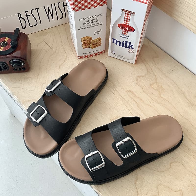Summer New Style Women's Sandals Fashion Versatile Roman Sandals Buckle Retro Outdoor Non-slip Thick Sole Flip Flops