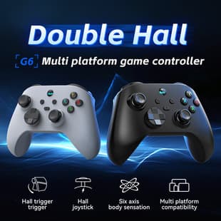 New G6 Wireless Game Controller Dual Hall Effect Vibration Motion Turbo Switch Android iOS PC Bluetooth Gamepad