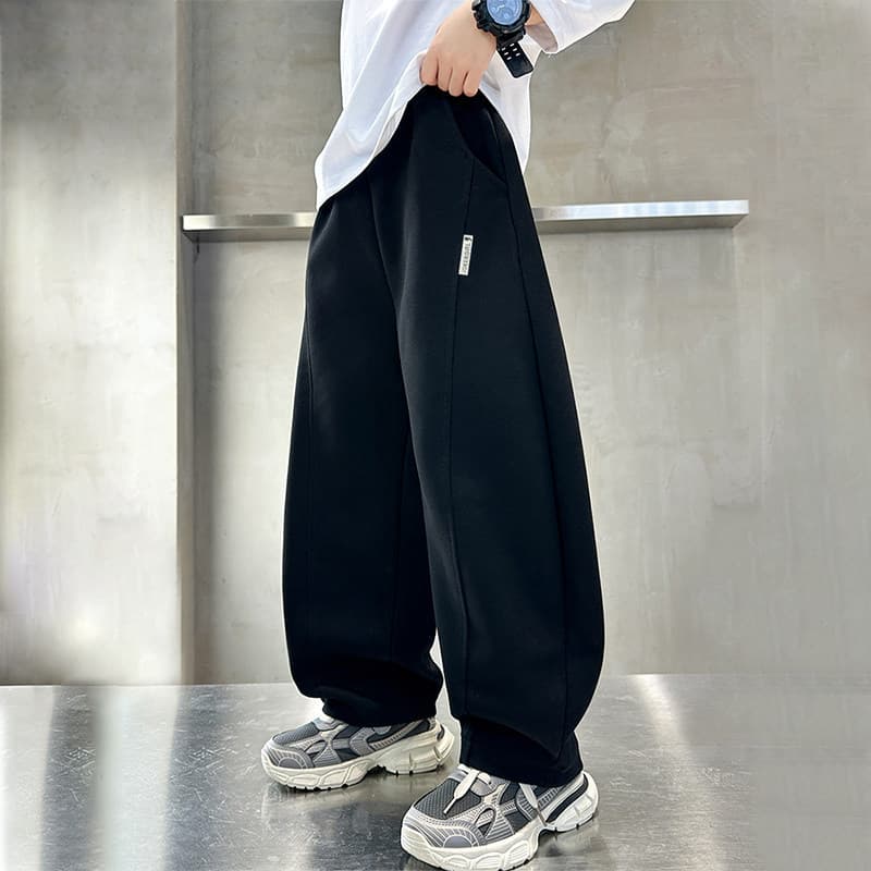 Children's Spring and Autumn Scimitar Pants 2026 New Boys' Trendy Pants Western Style Youth Sports Pants Korean Style Wide Leg Pants