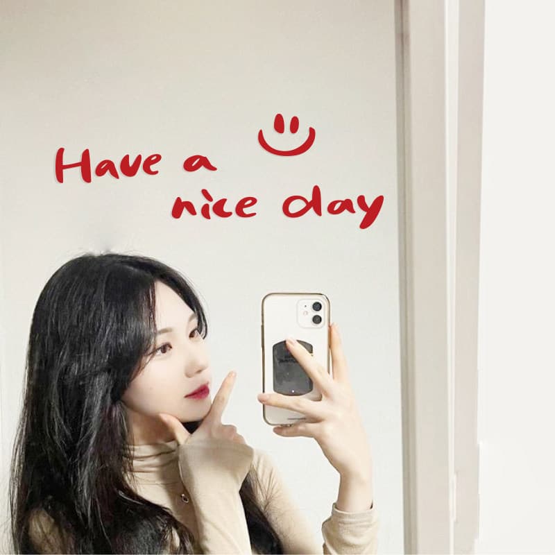 Ins-style English stickers for nail salons, coffee shops, bubble tea shops, clothing stores, restroom selfie mirrors, glass windows, and wall decals