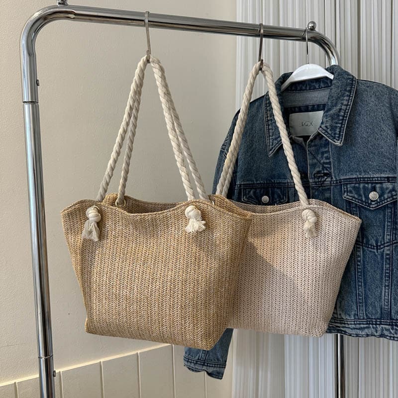 2024 New Trendy Fashion Straw Woven Bag Large Capacity Shoulder Tote Bag Fresh Underarm Woven Handbag for Women