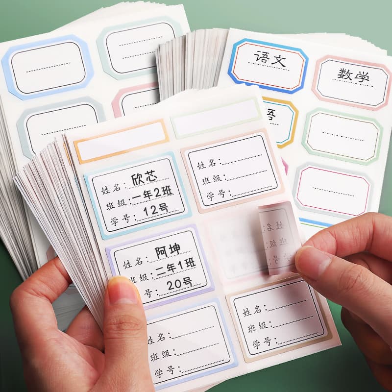 Children's Name Stickers Waterproof Self-Adhesive Handwritten Label Tags Cute Markers for Students Name Book Cup