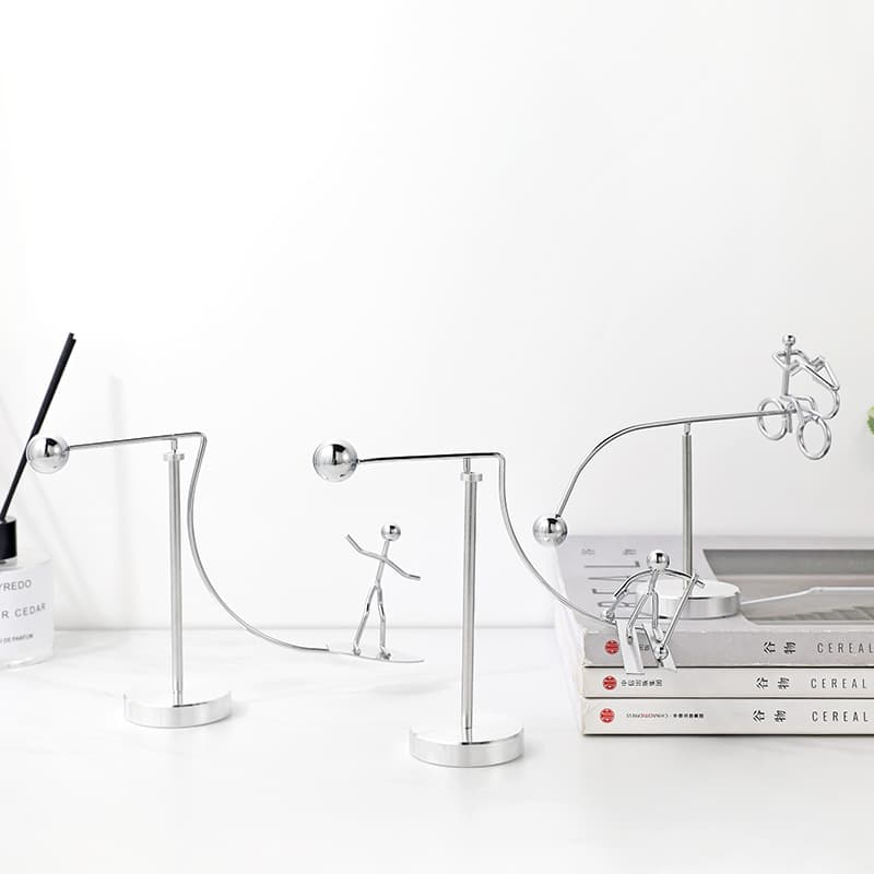 Creative Iron Man Horse Riding Balance Figure, Desktop Perpetual Motion Decoration, Home Office Ornament