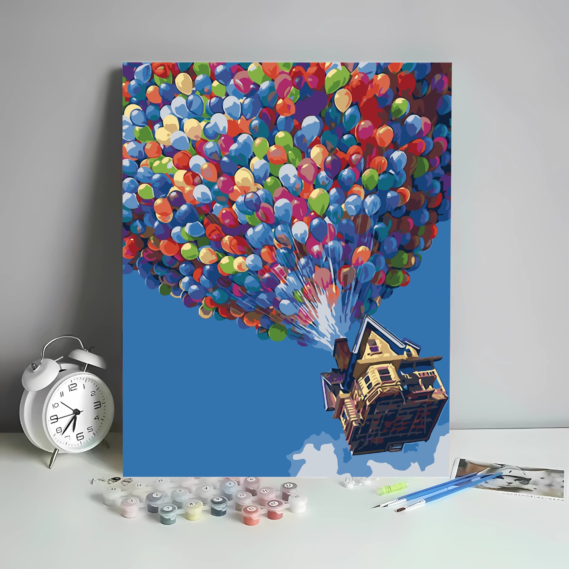 Up Digital Oil Painting Memorial Wedding Amazon Landscape Pixar Carl Ellie Balloon Flying House