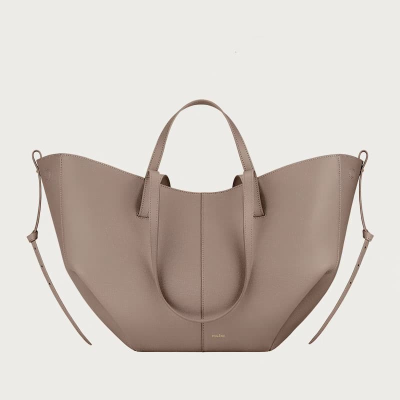 European and American Polene Cyme Wing Bag Cowhide Bucket Bag Handbag Tote Large Capacity Commuter Women's Bag