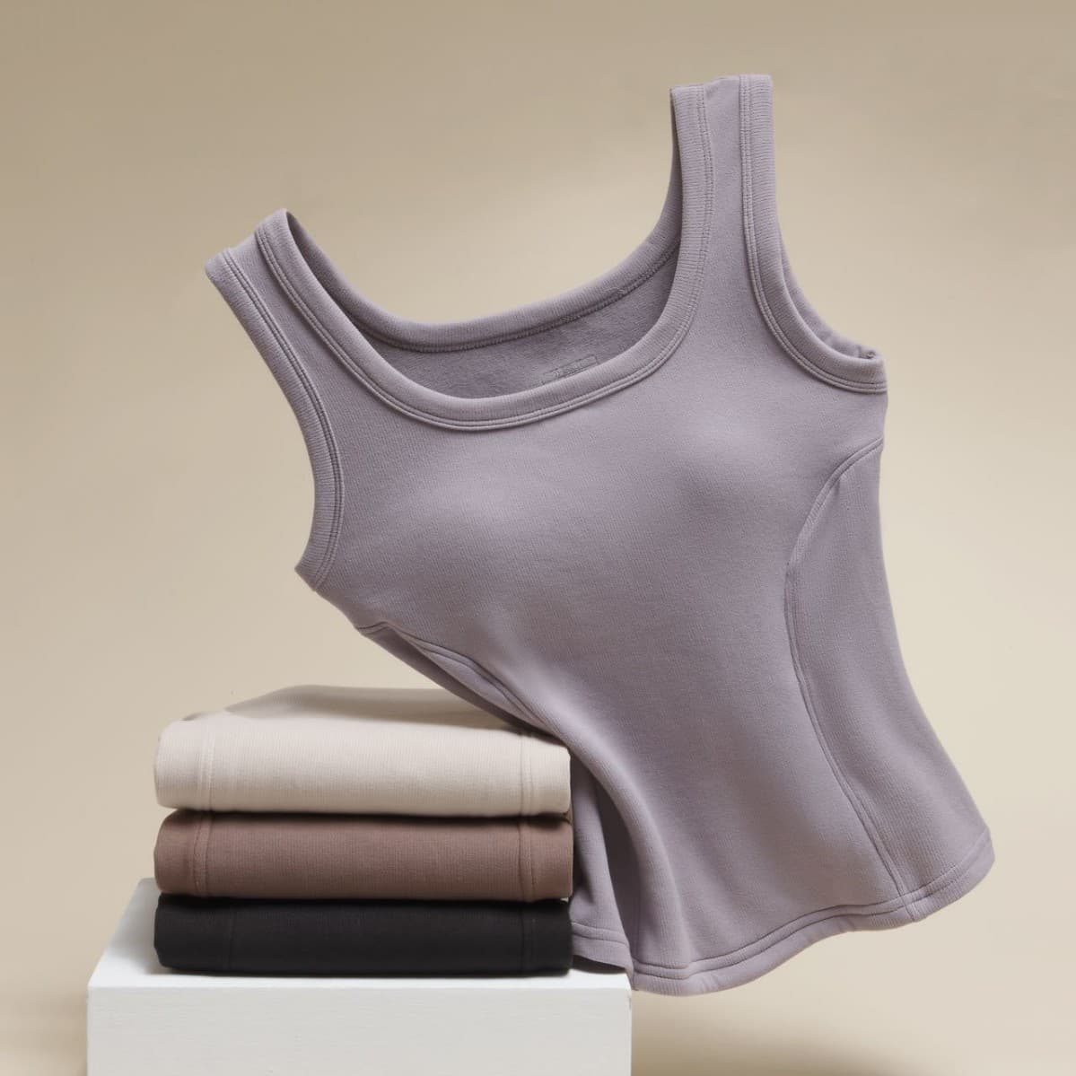 Graphene-Infused 5D Patent Fixed Cup Bra Pads, Wearable One-Piece Winter Fleece-Lined Wool Vest for Warmth