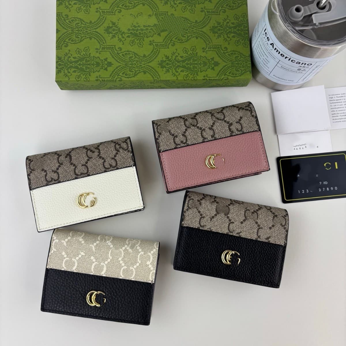 New European and American Trendy Brand Card Holder with Metal Tag, Ins-Style Foreign Trade Bank Card Holder, Striped Coin Purse