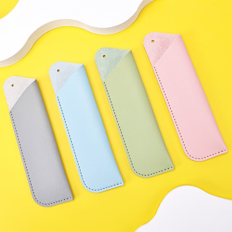 Cross-border PU Leather Pencil Case Large Capacity Student Stationery Box Durable Pen Sleeve Leather Pen Protective Cover Wholesale